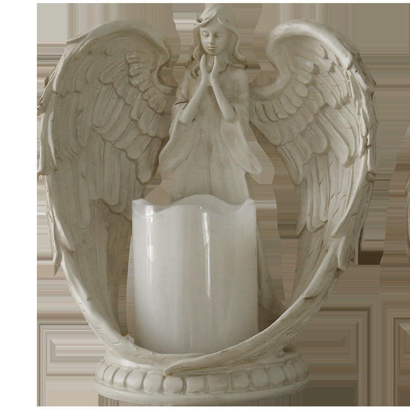 Elegant Angel Candle Holder – Resin Angel Statue with Candle for Home Decor and Spiritual Ambiance