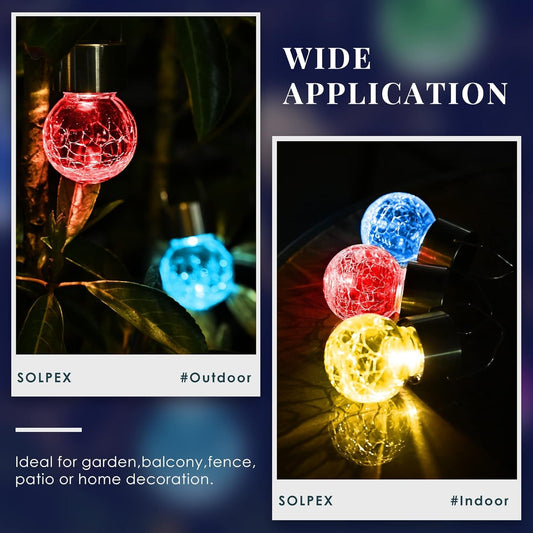 Hanging Cracked Glass Ball Solar Lights