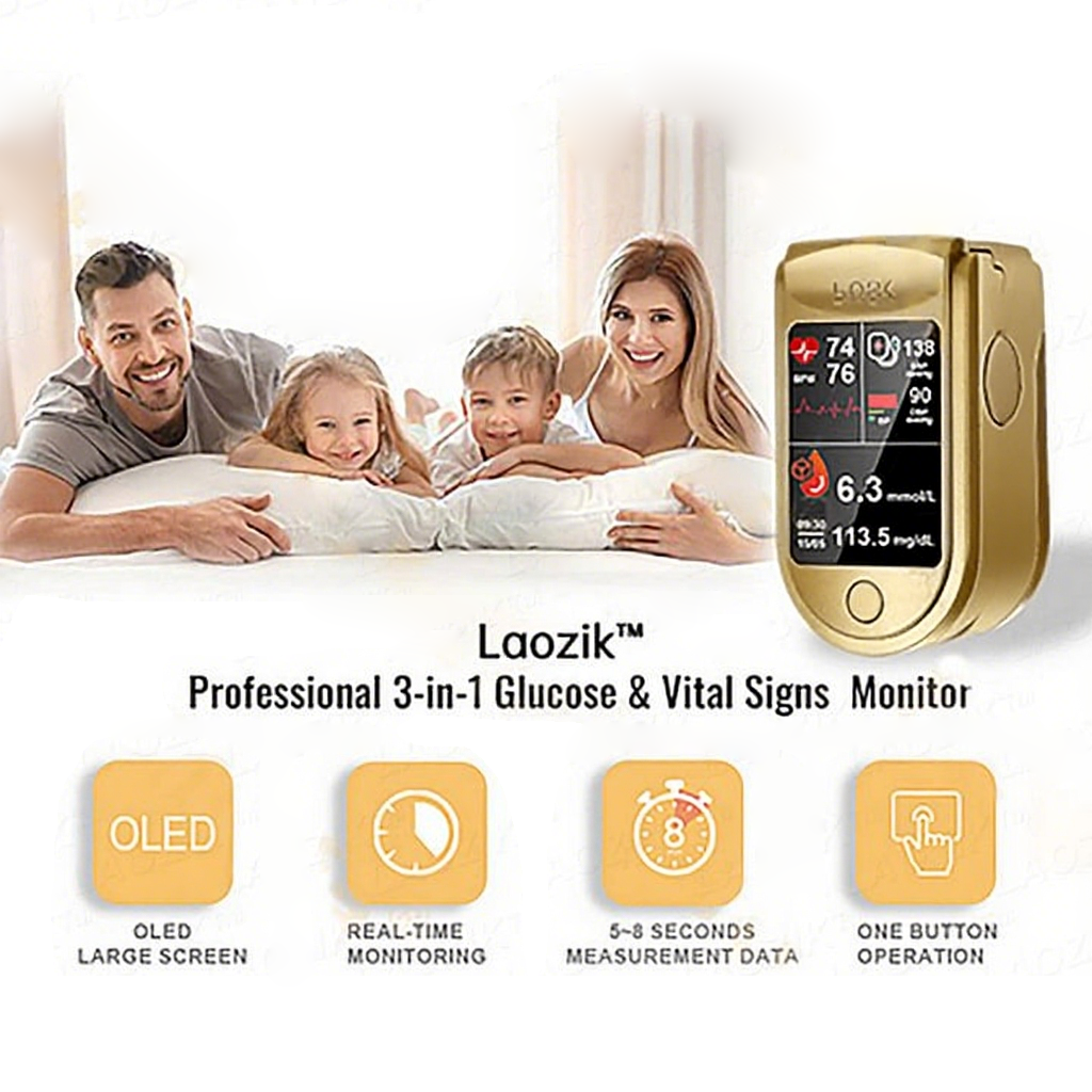 🩸Health America Subsidized Product |  Professional 12in1 Glucose & Vital Signs Monitor-Painless, Fast, Precise& FDA-Backed(Made in California, USA)