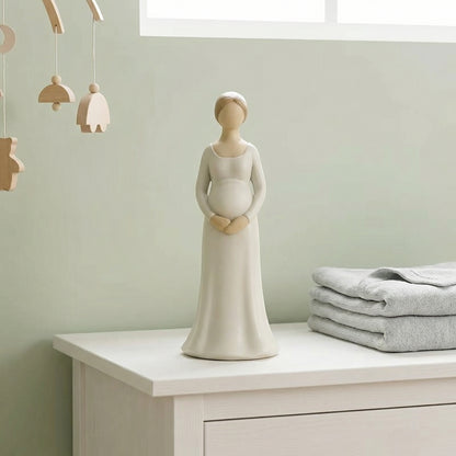 Minimalist Pregnant Woman Figurine for Indoor/Outdoor Decor, Mother’s Day Gift & Baby Shower Keepsake