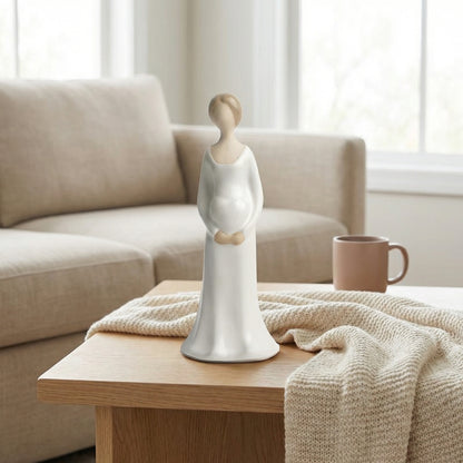Minimalist Pregnant Woman Figurine for Indoor/Outdoor Decor, Mother’s Day Gift & Baby Shower Keepsake