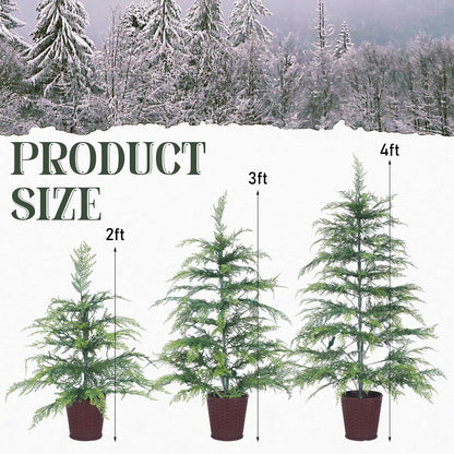 🎄Early Christmas Sale🔥Pre-lit Twinkle Christmas Realistic Artificial Trees with Woven Basket Base