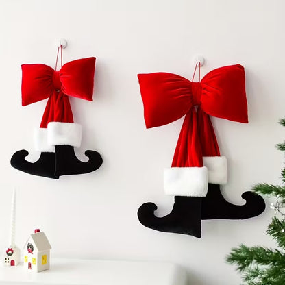🎄Early Christmas Sale🔥Christmas Bow Ornament with Black Feet